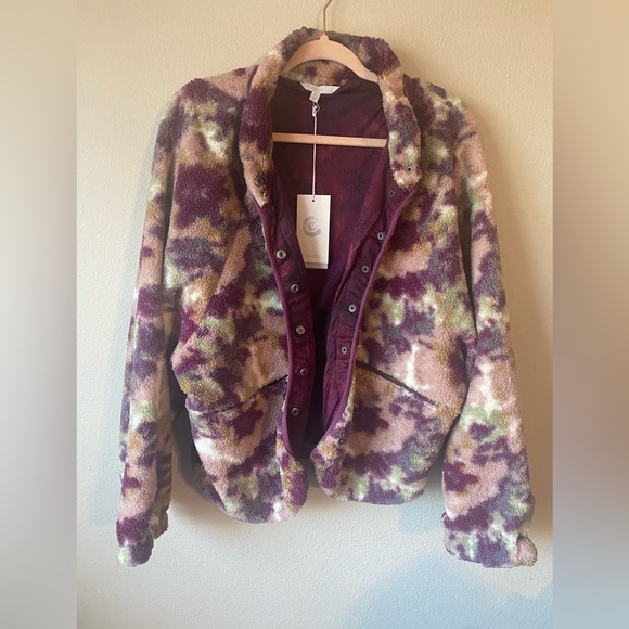 Calme by Johnny Was Printed Fleece Jacket Sz Large - NWT - Picture 3 of 7